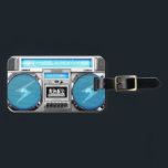 Étiquette À Bagage Boombox bleu<br><div class="desc">Bonjour,  cette conception représente un boombox bleu et l'école et le swagg argenté et très vieux,  cette conception drôle et très fraîche est faite pour vous !</div>