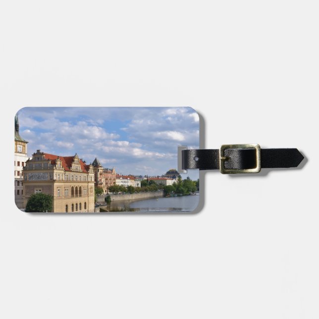Étiquette À Bagage Bord de rivière de Prague, République tchèque (Devant horizontal)