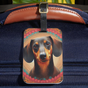 Étiquette À Bagage Bordure colorée réaliste mignon Amoureux des chien