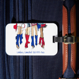 Étiquette À Bagage Botte de cow-boy de mode du sud du Texas Nom bleu