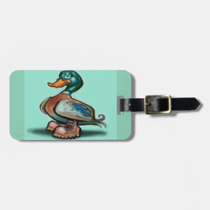 Étiquette À Bagage Bottes de canard au travail