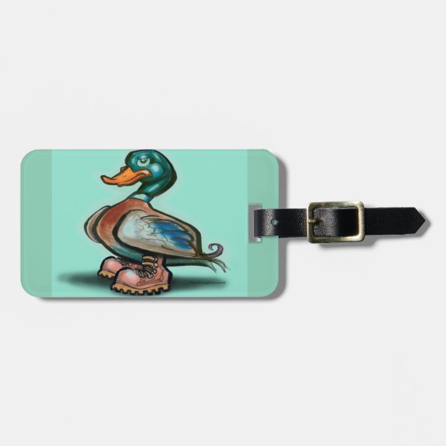 Étiquette À Bagage Bottes de canard au travail (Devant horizontal)