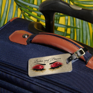 Étiquette À Bagage Boucs et cils - Rouge et or