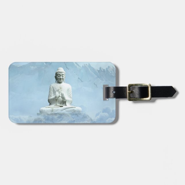 Étiquette À Bagage Bouddha dans les nuages (Devant horizontal)