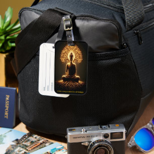 Étiquette À Bagage Bouddha méditant sous un arbre