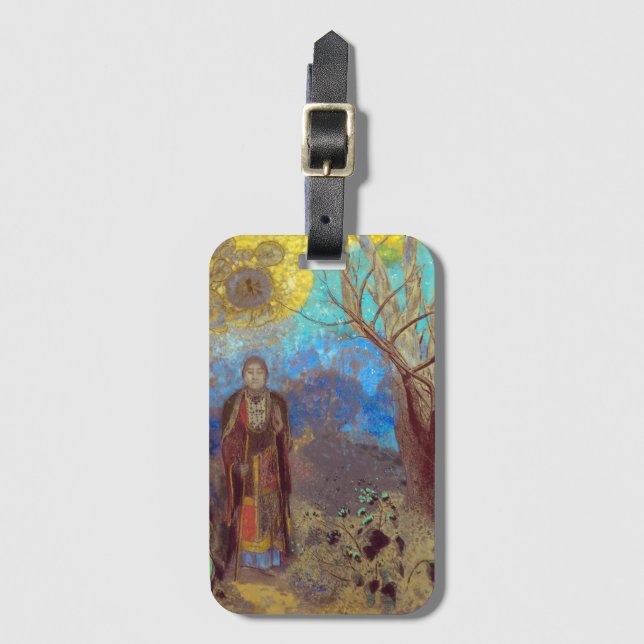 Étiquette À Bagage Bouddha | Odilon Redon | (Devant Vertical)