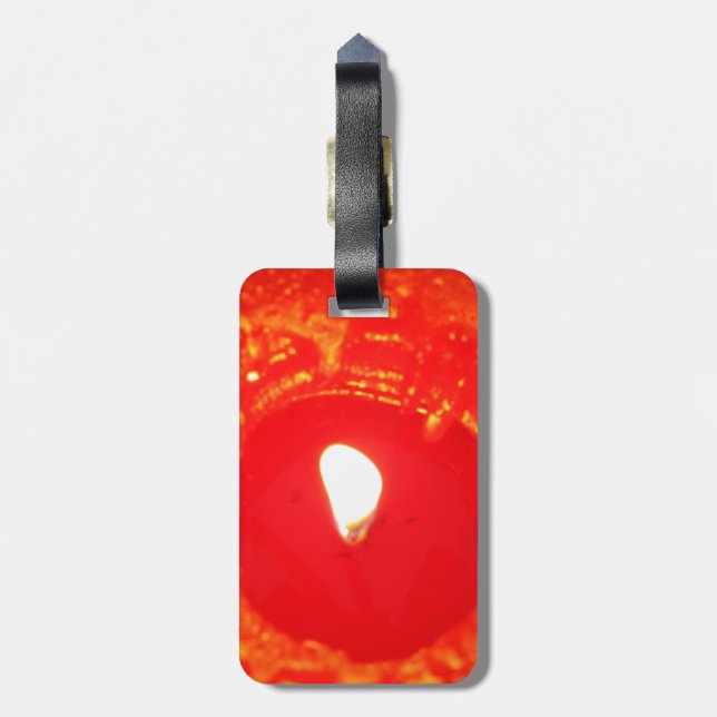 Étiquette À Bagage Bougie rouge, flamme, Bougie, Amour de Noël (Dos Vertical)