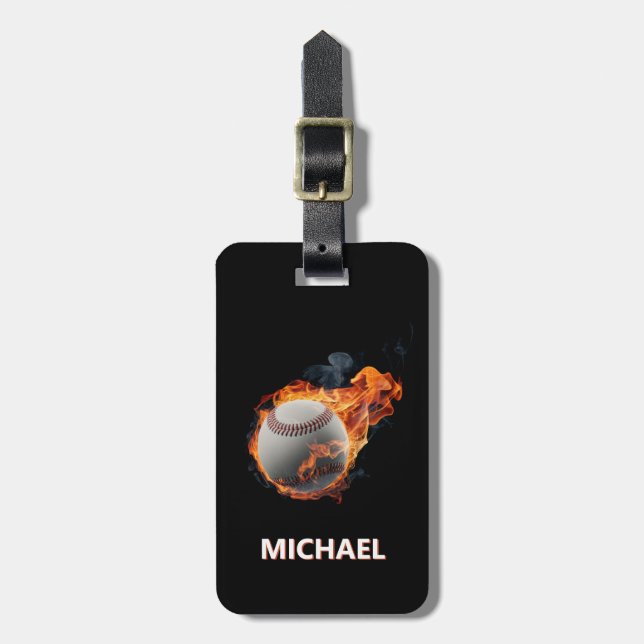 Étiquette À Bagage Boule de baseball moderne tendance personnalisée a (Devant Vertical)