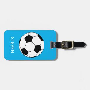 Étiquette À Bagage Boule de soccer Sport personnalisée Bleu