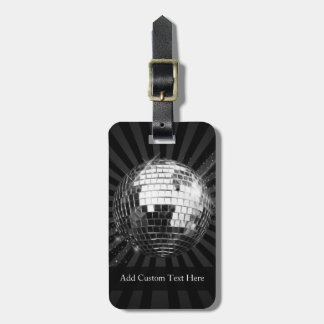 Étiquette À Bagage Boule Disco avec Arrière - plan noir