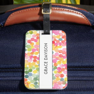 Étiquette À Bagage Boule Thé arc-en-ciel rose orange vert