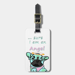 Étiquette À Bagage Bouledogue français Ange French Bulldog