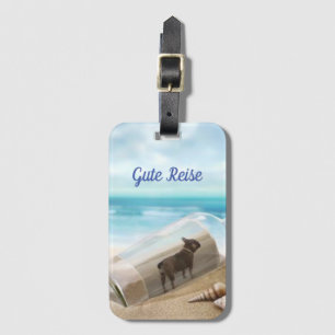 Étiquette À Bagage Bouledogue français Bouteille à la mer French Bull