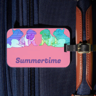 Étiquette À Bagage Bouledogue français Comic Neon Bouledogue français