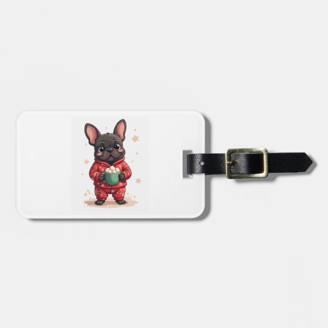 Étiquette À Bagage Bouledogue français Cozy Cocoa (Devant horizontal)