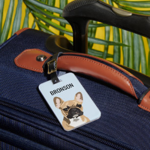 Étiquette À Bagage Bouledogue français personnalisé Frenchie