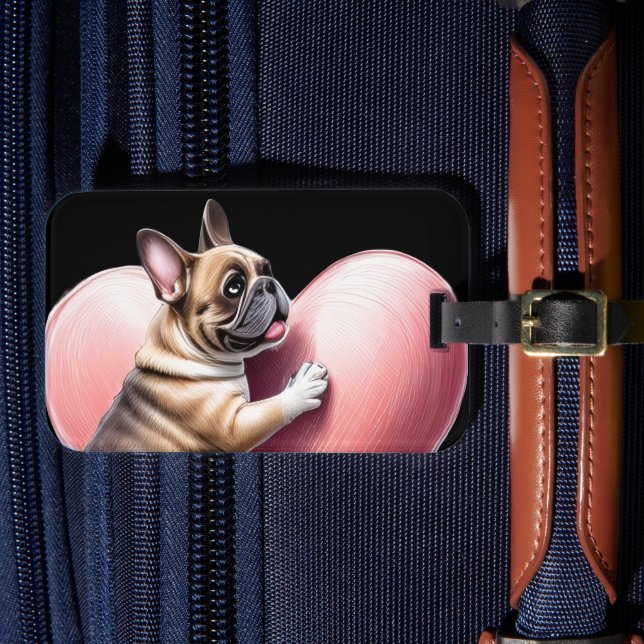 Étiquette À Bagage Bouledogue français Saint-Valentin bouledogue fran (Insitu Rectoal 4)