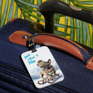 Étiquette À Bagage Bouledogue français traîneau French Bulldog
