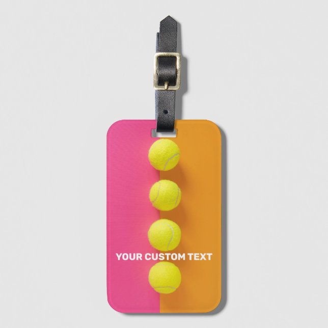 Étiquette À Bagage Boules de tennis de texte personnalisées (Devant Vertical)