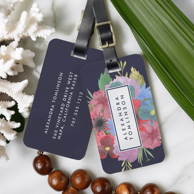 Étiquette À Bagage Bouquet fleur sauvage personnalisé (Créateur téléchargé)
