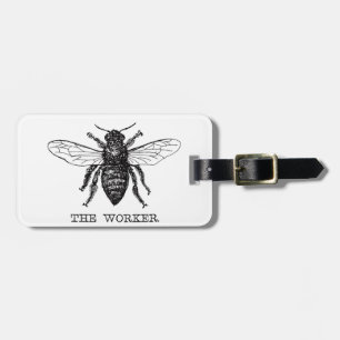 Étiquette À Bagage Bourdon noir ouvrier abeille à miel