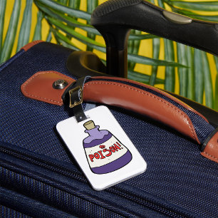 Étiquette À Bagage Bouteille Violette De Poison