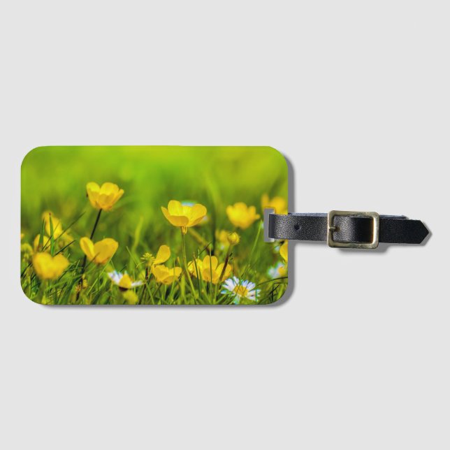 Étiquette À Bagage Bouteilles et marguerites (Devant Horizontal)