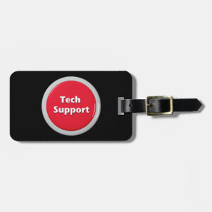 Étiquette À Bagage Bouton Panique rouge du support technique
