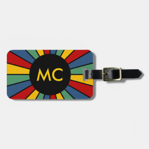 Étiquette À Bagage BOUTON RAYS I + votre photo, texte, monogramme