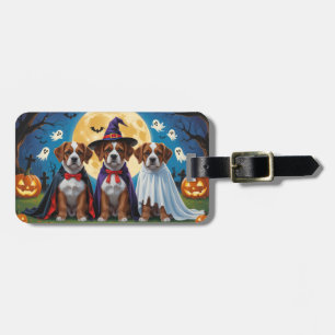 Étiquette À Bagage Bouviers Des Flandres Chiens Citrouille Halloween 