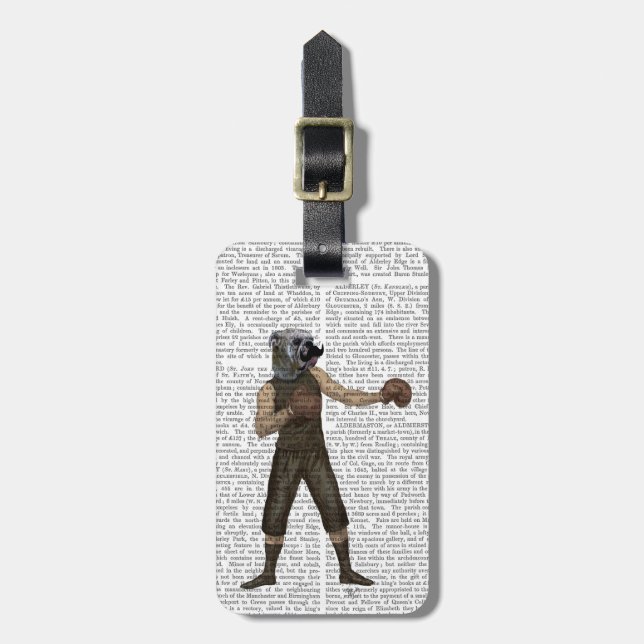 Étiquette À Bagage Boxe Bulldog (Devant Vertical)