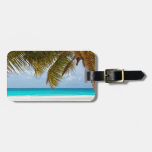Étiquette À Bagage branches de palmier de plage arbre île tropicale s