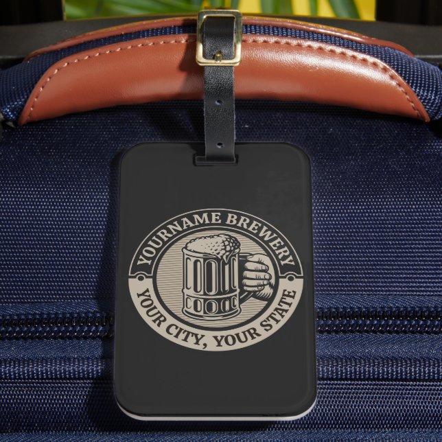 Étiquette À Bagage Brasserie Nom personnalisé Brasserie Big Mug (Insitu Rectoal 2)