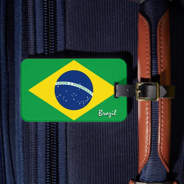 Étiquette À Bagage Brésil Bagages Tags, Drapeau patriotique Brésilien (Insitu Rectoal 4)
