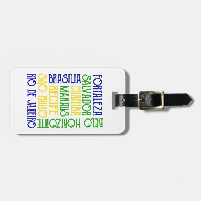 Étiquette À Bagage Brésil Noms de ville Rio de Janeiro Sao Paulo (Devant horizontal)