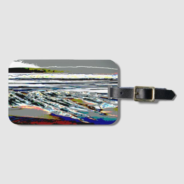 Étiquette À Bagage Bridgewater N.S. Riser's Beach Abstract print art (Devant Horizontal)