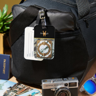 Étiquette À Bagage Briquet en marbre doré