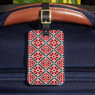 Étiquette À Bagage Broderie Ethnique Slave, Traditionnelle Balkanique
