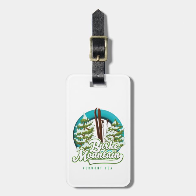 Étiquette À Bagage Bromley Mountain Peru Vermont US Ski logo Bagages  (Devant Vertical)