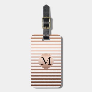Étiquette À Bagage Bronze Or Stripes Ombre Monogram