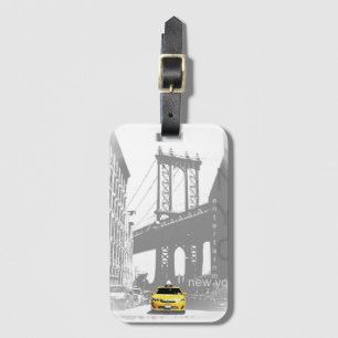 Étiquette À Bagage Brooklyn Bridge Nyc Yellow Taxi New York City