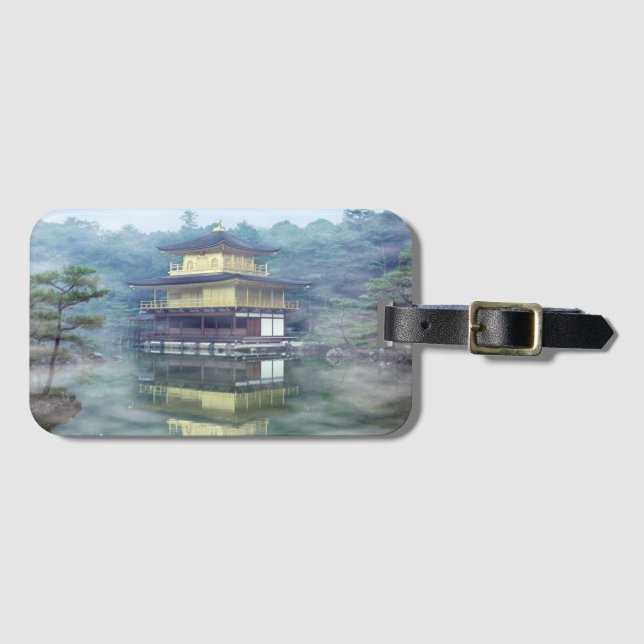 Étiquette À Bagage Brouillard sur le pavillon d'or - Kyoto (Devant Horizontal)