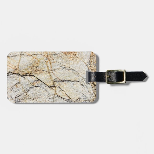 Étiquette À Bagage Brown and Black Textured (Devant horizontal)