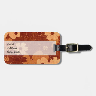 Étiquette À Bagage Brown Floral Vintage tendance