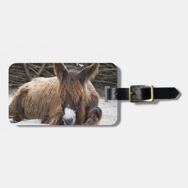 Étiquette À Bagage Brown Poitou Donkey (Devant horizontal)