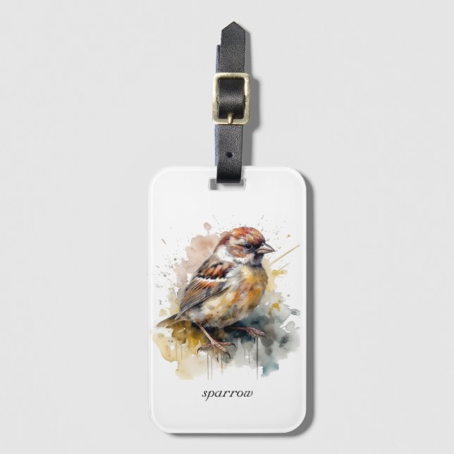 Étiquette À Bagage Bruant rustique, personnalisé (Devant Vertical)