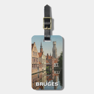Étiquette À Bagage Bruges Belgique Travel Souvenir Vintage
