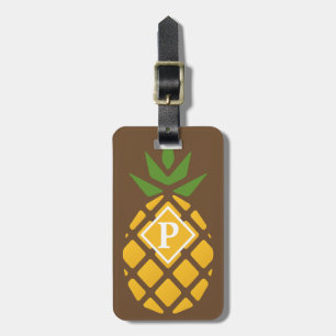 Étiquette À Bagage Brun Editable personnalisé de l'ananas