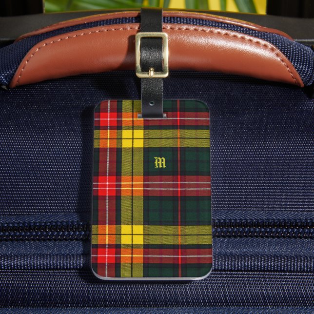 Étiquette À Bagage Buchanan Clan Plaid Scottish Pattern Monogram (Insitu Rectoal 2)