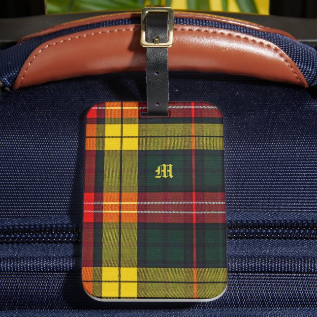 Étiquette À Bagage Buchanan Clan Plaid Scottish Pattern Monogram (Insitu Rectoal 2)